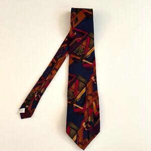 Jerry Garcia Silk Tie - Blue Red Orange Purple Abstract